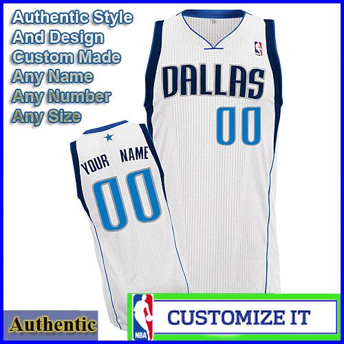 Dallas Mavericks Custom Authentic Style Home Jersey White