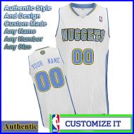 Denver Nuggets White Custom Authentic Style Home Jersey 