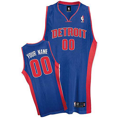 Detroit Pistons Custom Authentic Style Road Jersey Blue