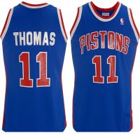 Detroit Pistons Throwback Authentic Style Road Jersey Blue #11 Isiah Thomas
