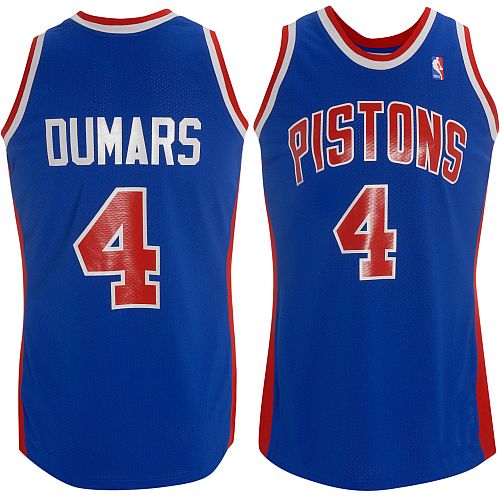 4 JOE DUMARS Detroit Pistons NBA Guard Blue Throwback Jersey