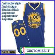 Golden State Warriors Custom Authentic Style Road Jersey Blue