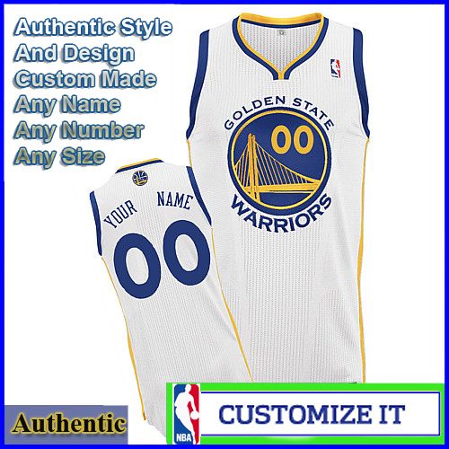 Golden State Warriors Custom Authentic Style Home Jersey White