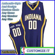 Indiana Pacers Custom Authentic Style Road Jersey Blue