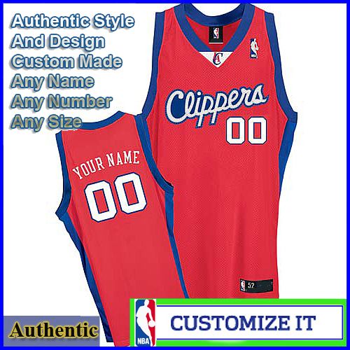 Los Angeles Clippers Custom Authentic Style Classic Road Jersey Red