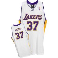 LA Lakers Authentic Alternate Style Jersey White #37 Ron Artest