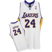 LA Lakers Authentic Alternate Style Jersey White #24 Kobe Bryant