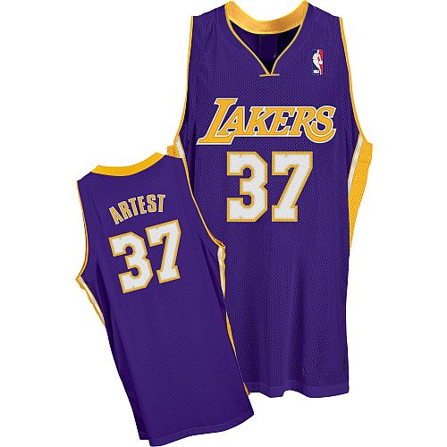 LA Lakers Authentic Style Road Jersey Purple #37 Ron Artest