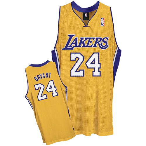 LA Lakers Authentic Style Home Jersey Gold #24 Kobe Bryant