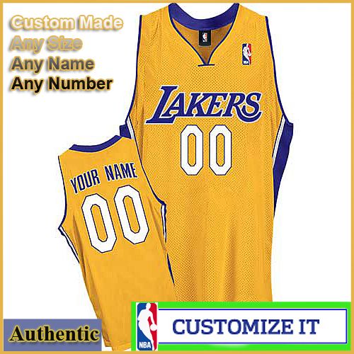 Los Angeles Lakers Custom Authentic Style Home Jersey Gold