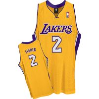 LA Lakers Authentic Style Home Jersey Gold #2 Derek Fisher