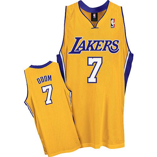 LA Lakers Authentic Style Home Jersey Gold #7 Lamar Odom