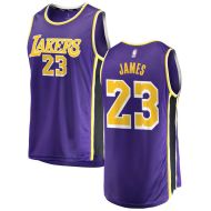  LeBron James #23 Los Angeles Lakers Authentic Style Purple Jersey
