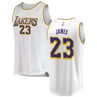  LeBron James #23 Los Angeles Lakers Authentic Style Away White Jersey