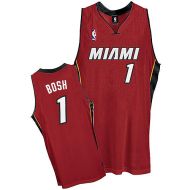 Miami Heat Authentic Style Alt Jersey Red #1 Chris Bosh