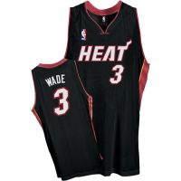 Miami Heat Authentic Style Road Jersey Black #3 Dwyane Wade