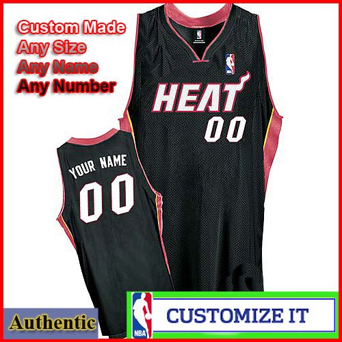 Miami Heat Custom Authentic Style Road Jersey Black