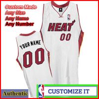Miami Heat Custom Authentic Style Home Jersey White
