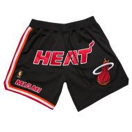 Mens Miami Heat Black JD Authentic Style Basketball Shorts