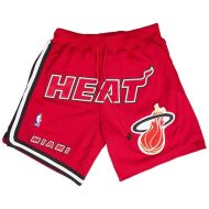 Mens Miami Heat Red JD Authentic Style Basketball Shorts