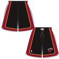 Mens Miami Heat Road Black Authentic Style On-Court Shorts