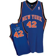 New York Knicks Authentic Style Road Jersey Blue #42 David Lee