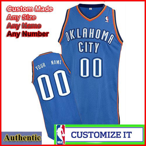 Oklahoma City Thunder Custom Authentic Style Road Jersey Blue
