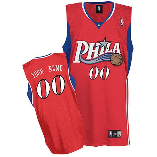 Philadelphia 76ers Customized Authentic Style Star Road Jersey Black