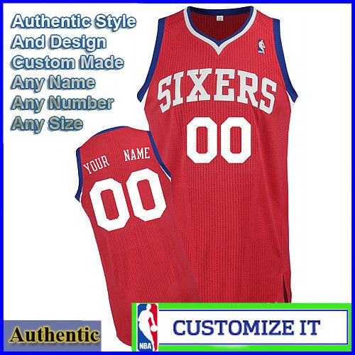 Philadelphia 76ers Customized Authentic Style Star Alternate Jersey Red