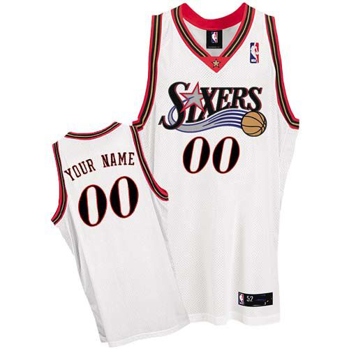 Philadelphia 76ers Customized Authentic Style Star Home Jersey White