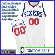 Philadelphia 76ers Custom Authentic Style Home Jersey White
