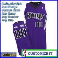 Sacramento Kings Custom Authentic Style Road Jersey Purple