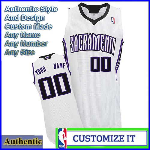 Sacramento Kings Custom Authentic Style Home Jersey White