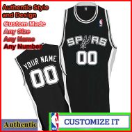San Antonio Spurs Custom Authentic Style Road Jersey Black