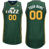 Utah Jazz Green Custom Authentic Style Alternate Jersey