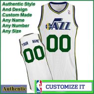 Utah Jazz Custom Authentic Style Classic  Home Jersey White