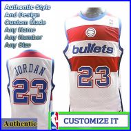 Washington Bullets Throwback Basketball  Jersey White #23 Michael Jordan