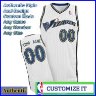 Washington Wizards Custom Authentic Style Classic Home White Jersey