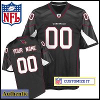 Arizona Cardinals RBK Style Authentic Alt Black Jersey (Pick A Player)