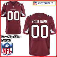 Arizona Cardinals Nike Elite Style Team Color Red Jersey (Pick A Name)