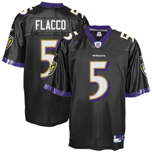 Baltimore Ravens NFL Black Alt Football Jersey #5 Joe Flacco