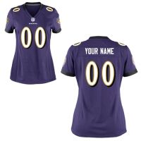 Nike Style Women's Baltimore Ravens Customized Home Purple Jersey (Any Name Number)