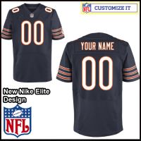 Chicago Bears Nike Elite Style Team Color Blue Jersey (Pick A Name)