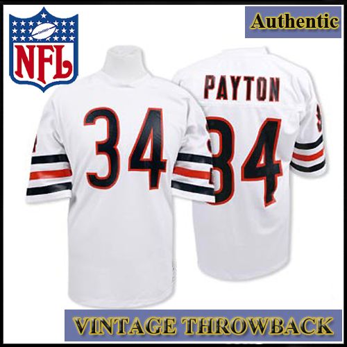 Chicago Bears 1985 NFL White Jersey #34 Walter Payton