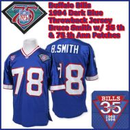 Buffalo Bills 1994 NFL Dark Blue Jersey #78 Bruce Smith w/ 35 th & 75 th Ann Patches