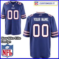 Buffalo Bills Nike Elite Style Team Color Blue Jersey (Pick A Name)