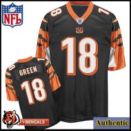 Cincinnati Bengals NFL Authentic Black Football Jersey #18 A.J. Green