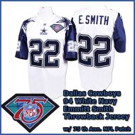 Dallas Cowboys 1994 NFL White Navy Jersey #22 Emmitt Smith