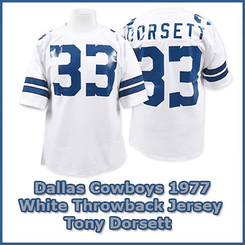 Dallas Cowboys 1977 NFL White Jersey #33 Tony Dorsett
