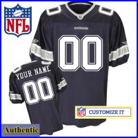 Dallas Cowboys Womens RBK Style Authentic Home Blue Jersey Customized